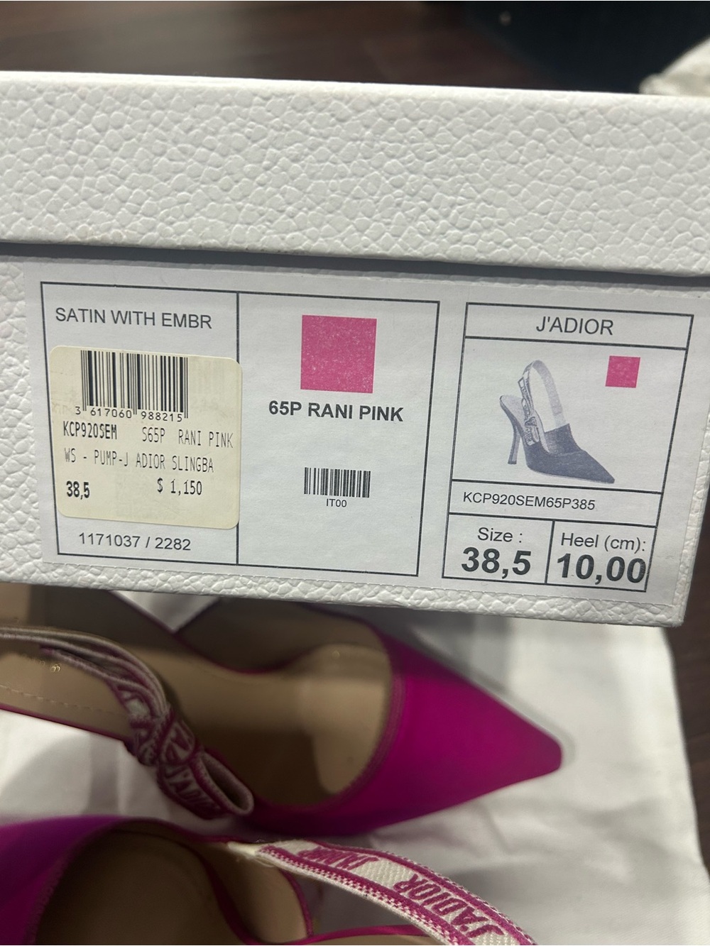 Dior J'Adior Fuchsia Pink Slingback Heels - Picture 6 of 8